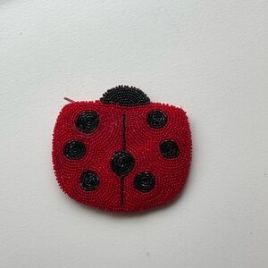 Beaded Ladybug Coin Purse - Red and Black